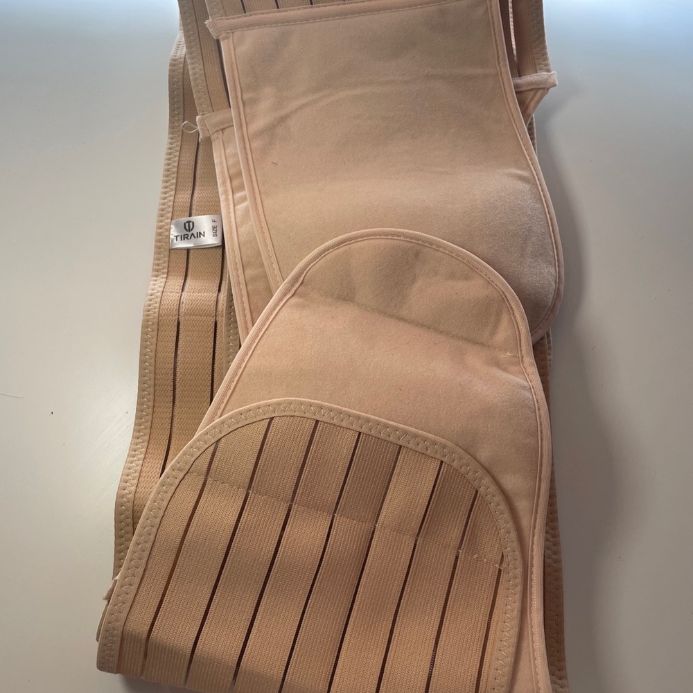 TiRain 3 in 1 Postpartum Belly Band Post Pregnancy belt Beige Size F